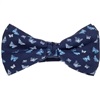 Blue Bow Tie and Pocket Square with Butterflies