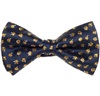 Blue Bow Tie and Pocket Square with Yellow Roses