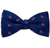 Blue Bow Tie and Pocket Square with Magenta Roses