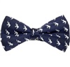 Blue Bow Tie and Pocket Square with White Elephants