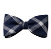 Blue Checked Bow Tie and Pocket Square