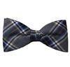 Grey and Blue Checked Bow Tie and Pocket Square