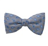 Grey Bow Tie and Pocket Square with Sky Blue Cashmere