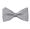 Grey Bow Tie and Pocket Square with Dots