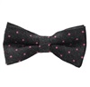 Grey Bow Tie and Pocket Square with Pink Dots