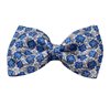 Bow Tie and Pocket Square with Blue and Grey Flowers