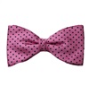 Pink Bow Tie and Pocket Square with Black Dots