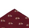 Garnet Pocket Square with Yellow Bicycles
