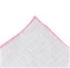 White and Pink Linen Pocket Square