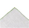 White and Green Linen Pocket Square