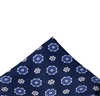 Blue Silk Pocket Square with Flowers