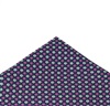 Blue Silk Pocket Square with Flowers