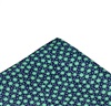 Blue Silk Pocket Square with Green Flowers