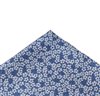 Dark Blue Silk Pocket Square with Flowers