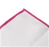 White Silk Pocket Square with Magenta Polka Dots