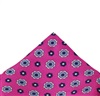 Fuchsia Silk Pocket Square with Flowers