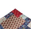 Garnet Silk Pocket Square with Patchwork