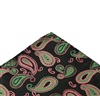 Green Pocket Square with Pink Paisley