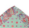 Green Silk Pocket Square with Orange Paisley
