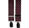 Burgundy Elastic Braces with Flowers Design