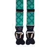 Green Natural Silk Elastic Braces with Design